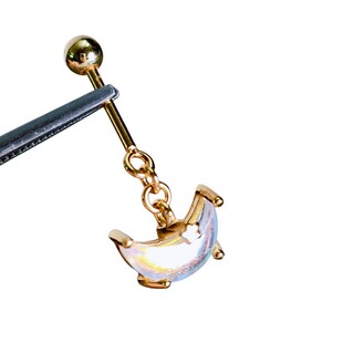 星月耳骨钉迷你月牙水冰月耳钉小众设计感欧美复古宫廷HELIX钉