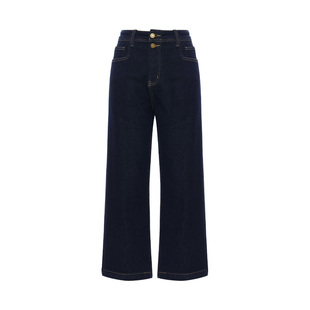 IAmMIX27秋冬拉绒牛仔裤女高腰窄版显瘦简约百搭厚款原牛直筒裤女