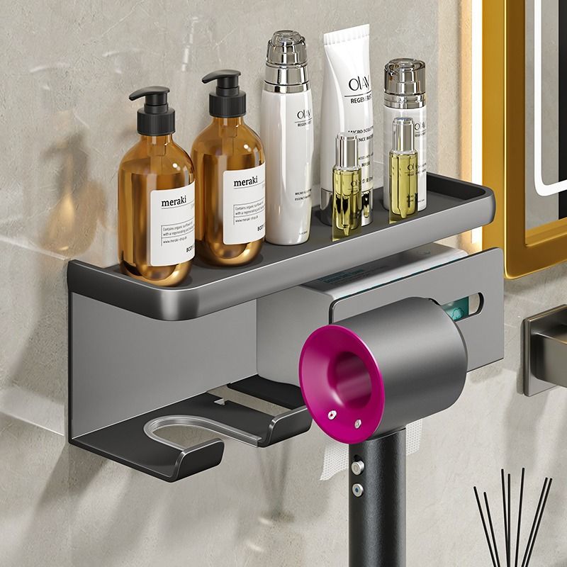 吹风机置物架徕芬免打孔卫生间收纳电吹风挂架吹风筒支架浴室架子