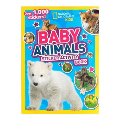 英文原版 National Geographic Kids Baby Animals 英文版美国国家地理含贴纸1000 儿童百科书 动物系列贴纸书