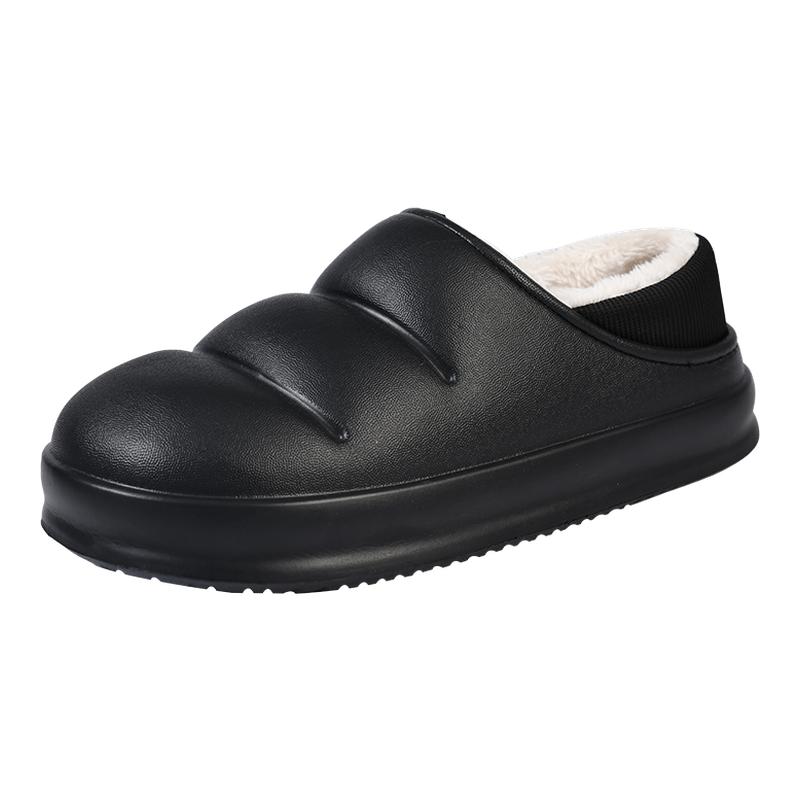 拖鞋男士冬季2025新款室内居家防水防滑加绒加厚保暖棉鞋包跟棉拖