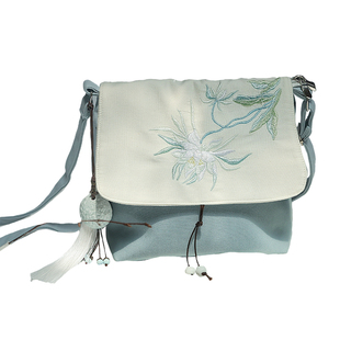 斜挎小方包简约森系文艺中国风古风汉服拉链帆布包仙女手机布包