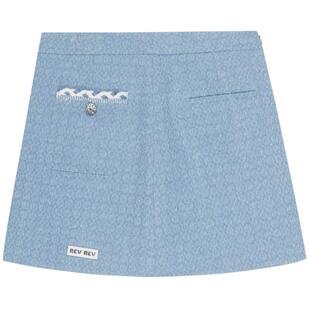 REVAN芮范设计师款肌理感小香风牛仔短裙RN71501163