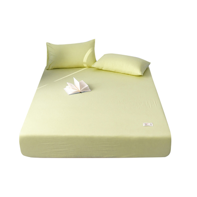 母婴级水洗棉床笠单件纯色床罩三件套席梦思床垫保护套防滑床单1