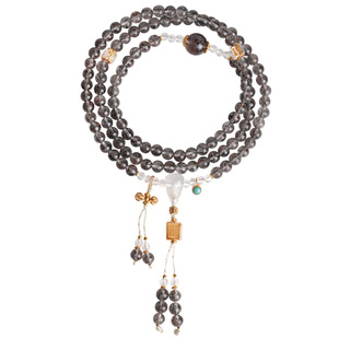 心斋堂【不动明王尊者】天然黑晶超七手串108颗佛珠黑发水晶手链