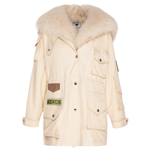 【商场同款】HPLY荷比俪冬季新款女狐狸毛两件套中长款派克服外套