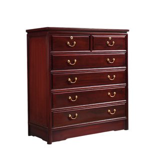 香樟木五斗柜实木收纳柜中式客厅卧室红木色抽屉式储物柜六斗橱柜