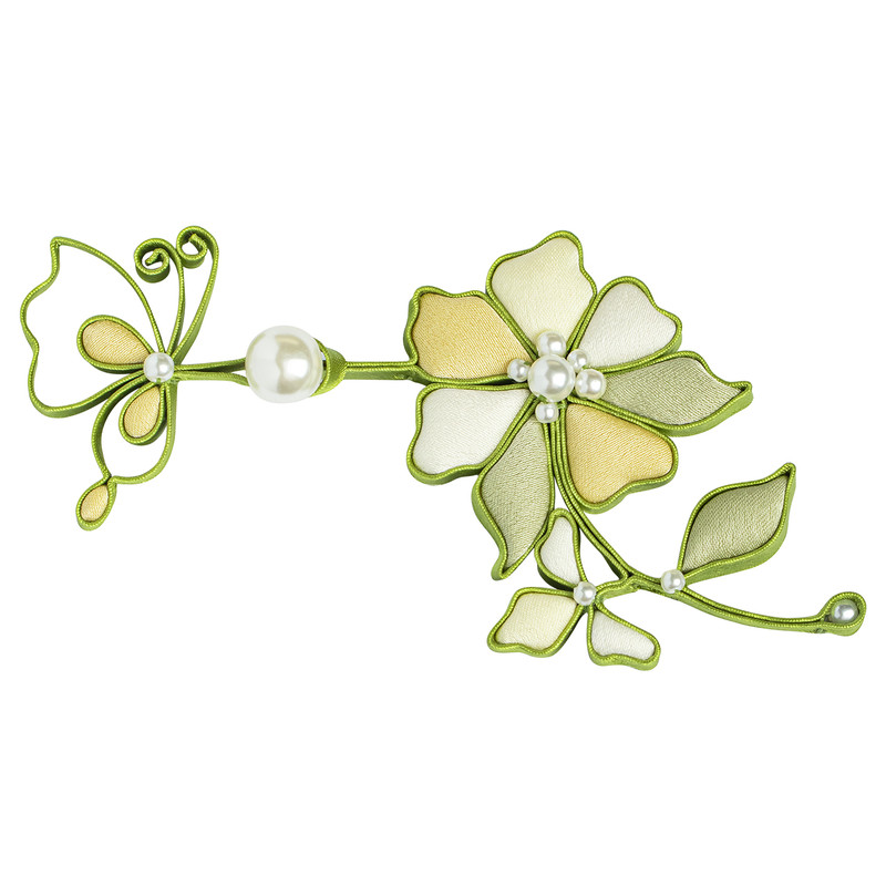 原创手工旗袍珍珠蝴蝶茉莉花扣女
