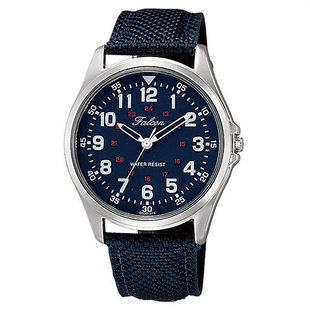 西铁城猎鹰CITIZEN Q&Q帆布带手表QB38-315 学生考试防水简约百搭