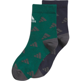 Adidas/阿迪达斯正品K GFX CREW 2P儿童经典运动袜两双装JF1220