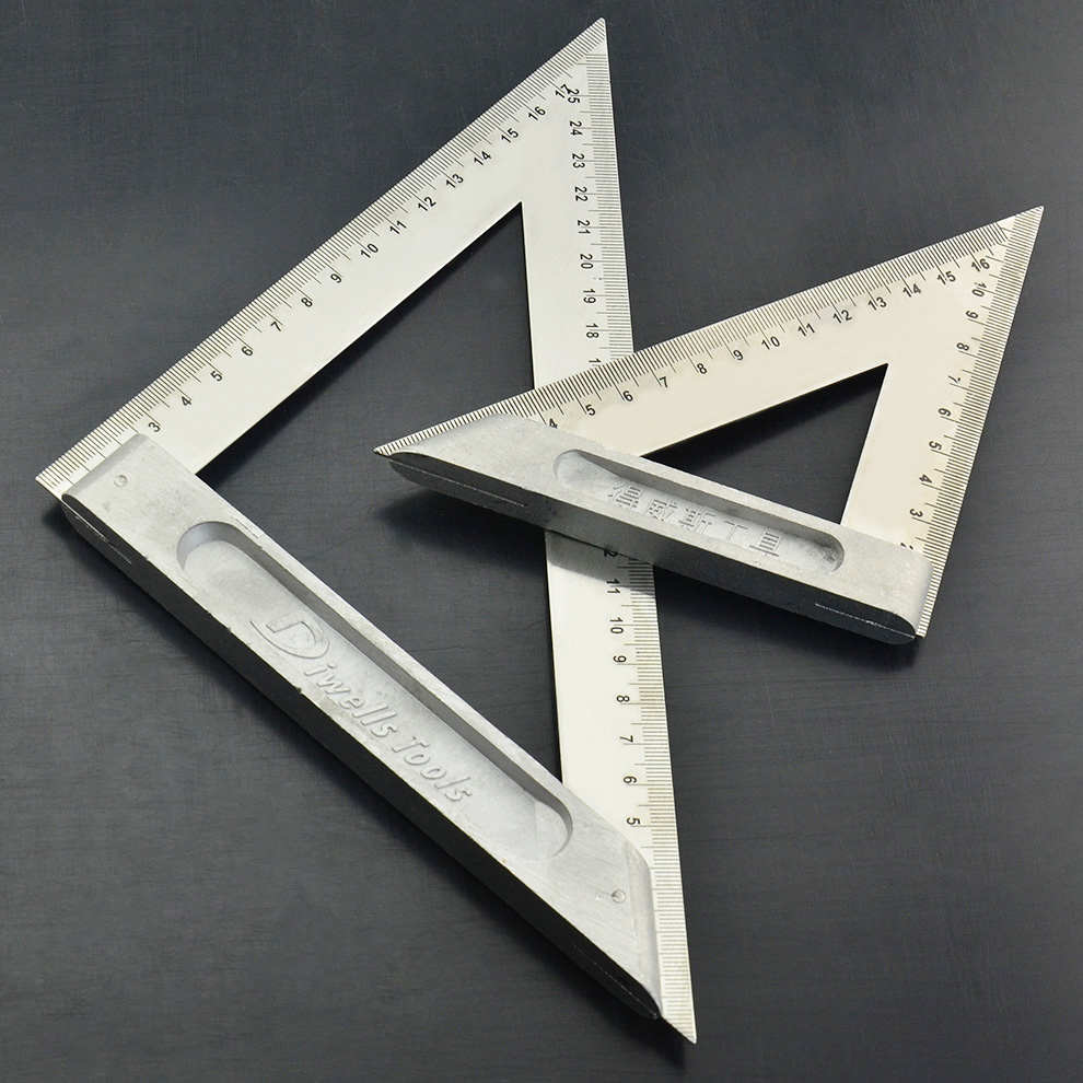 得威斯三角尺90度不锈钢角尺多功能木工钢板尺直角尺45度直尺