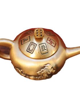 新款黄铜麻将把把壶马上胡手把件旋转麻将创意摆件趣味减压礼品