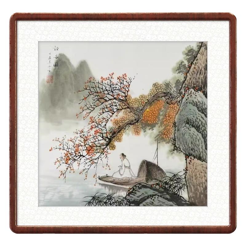纯手绘字画办公室客厅山水画中式