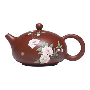 汉唐宜兴紫砂壶彩绘原矿大红袍茶壶泡茶家用紫砂功夫茶具送礼单壶