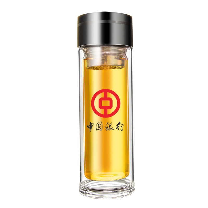 双层玻璃杯定制logo广告杯