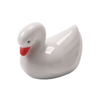 可爱白天鹅陶瓷筷架动物小摆件家用餐具筷托笔托日韩式料理店筷枕