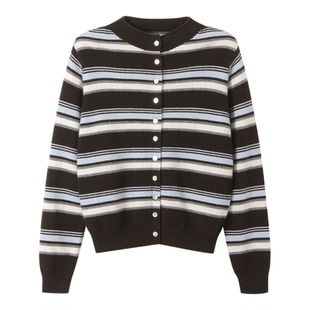 bbfer本依凡宽松圆领针织开衫冬百搭毛衣外套女毛衫0051