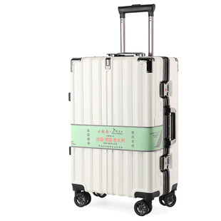 攀岩者行李箱男女时尚拉杆箱万向轮夹层纯色银色潮流旅行箱24寸
