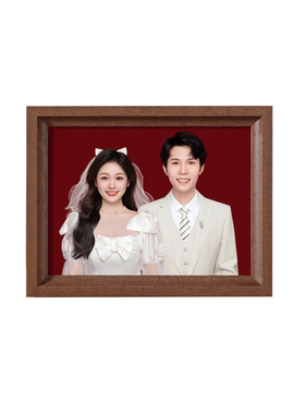 结婚登记照相框摆台高级摆件照片打印加实木六寸婚姻周年纪念挂墙