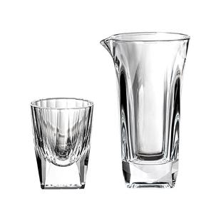 高颜值钻石白酒杯套装小一口杯酒盅轻奢高档水晶分酒器家用烈酒杯