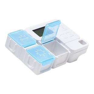 智能定时药盒便携可拆收纳一周分装药品盒老人吃药电子闹钟提醒器