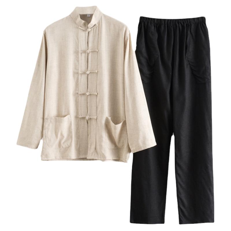 夏季薄款亚麻复古宽松汉服唐装