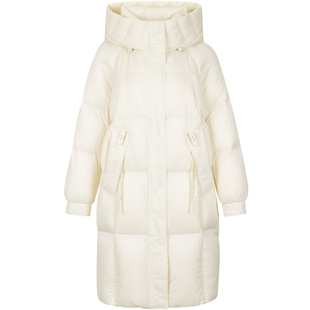 衣香丽影零压连帽羽绒服女中长款2025年冬装新款高充绒蓬松厚外套