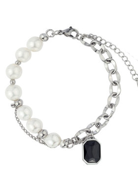 BZV黑胶执事中性暗黑系钛钢手链