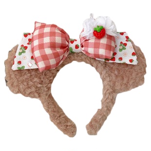 可爱迪士尼发箍女甜美达菲生日帽游乐园拍照头箍洗脸专用发卡头饰