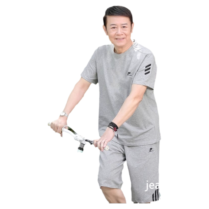 新款中老年运动套装男士夏季爸爸夏装短袖t恤爷爷夏天衣服两件套