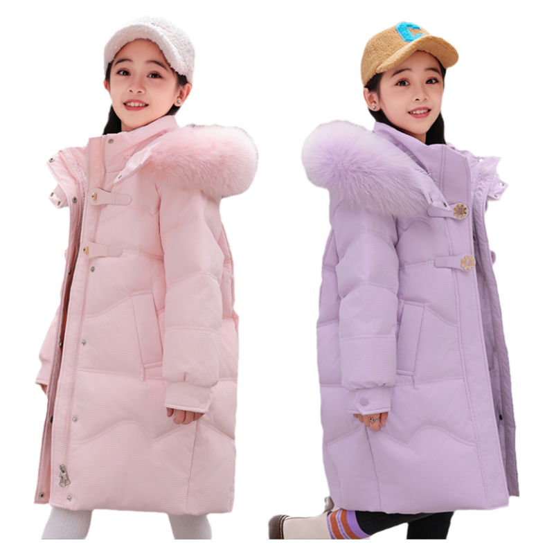 兒童羽絨服女童中長款冬裝加厚