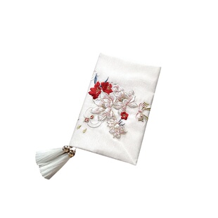 月白 花语 国风刺绣手工布艺书衣手帐本手账本A5日记本笔记本书皮