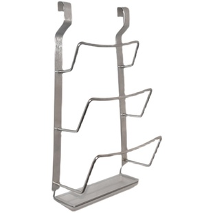 不锈钢免打孔锅盖架带接水挂钩挂杆墙上壁挂置物架菜板案板收纳架