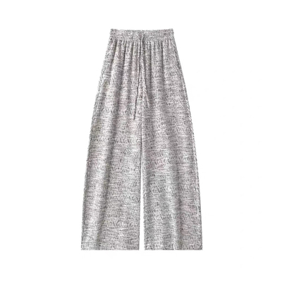 【有口袋】加绒小香风人字纹阔腿裤秋冬懒惰休闲长裤子直筒拖地裤