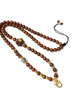 檀木佛牌链吊坠挂绳五条经文佛珠