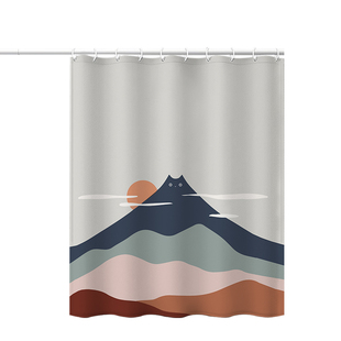 日式浴帘防水套装卫生间隔断浴帘防霉加厚山淋浴遮挡布帘门帘