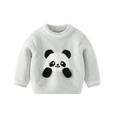 婴儿毛衣加绒加厚针织套装