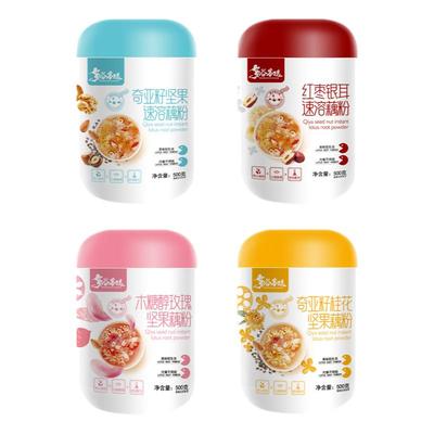 多谷客选藕粉正宗坚果羹纯莲藕粉奇亚籽罐装代餐早餐非无糖即食