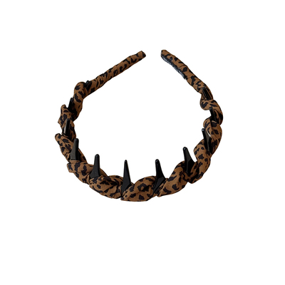 辣妹风豹纹布艺波浪带齿发箍头箍