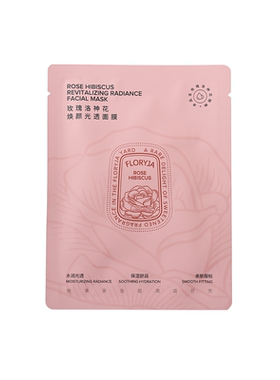 FLORYJA玫瑰洛神花焕颜光透面膜