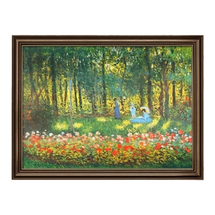 美式电表箱装饰画电闸箱挂画横版遮挡盒配电箱盖板免打孔莫奈油画