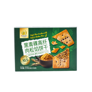 元初食品SUNGIVEN黑青稞高纤肉松馅饼干210g休闲零食夹心独立包装