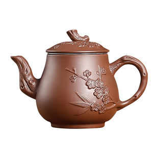 宜兴紫砂壶不锈钢内胆过滤玉梅壶功夫茶具单壶手工茶杯套装家用