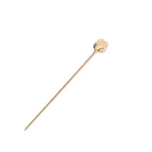 水晶花朵发簪女简约新中式发饰高级感发钗黄色日常盘发簪子发饰