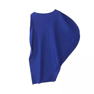 夏季新款褶皱不规则一步裙纯色无袖宽松遮肉洋气晚礼服宴会连衣裙