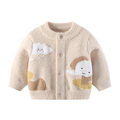 婴儿毛衣秋冬男宝宝雪尼尔上衣