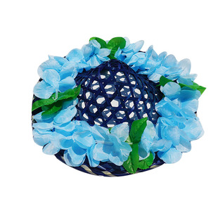 儿童舞台表演道具舞蹈斗笠帽子彩色镂空花环演出草帽广场舞装饰帽