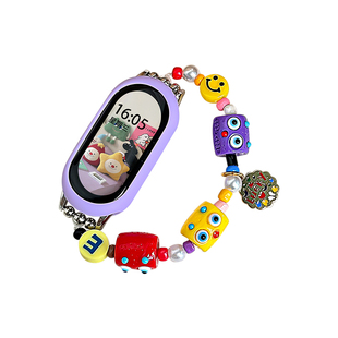 uhada适用小米手环10表带多巴胺小怪兽手链带智能小米手环9表带运动女可爱创意配件小米手环8表带小红书同款