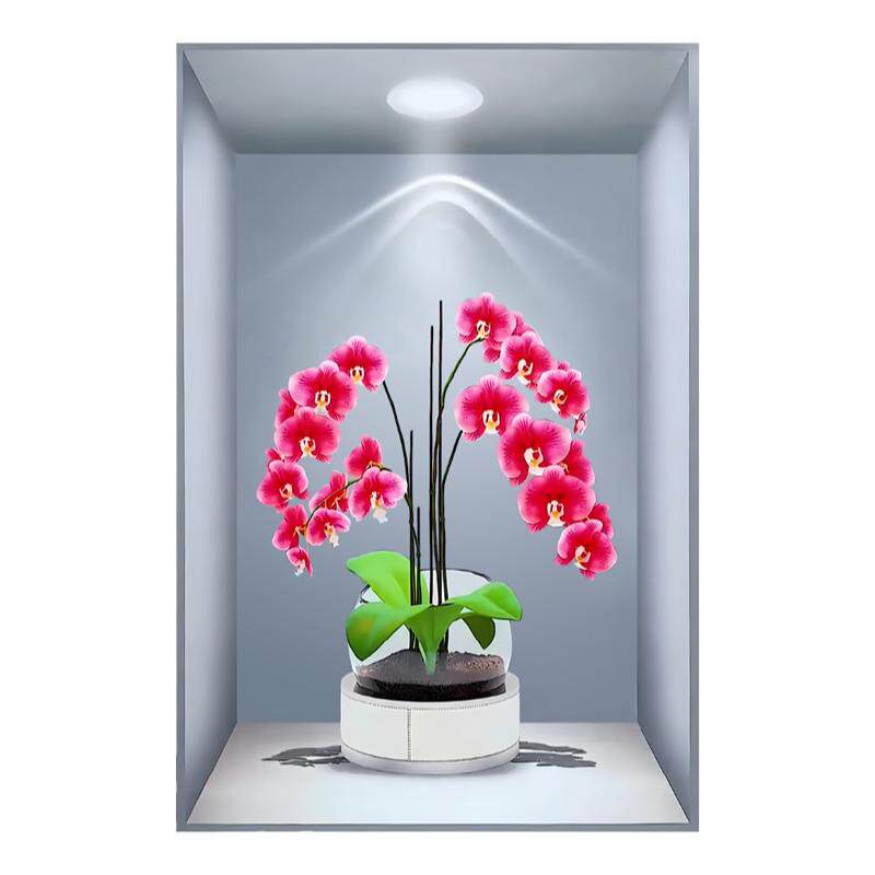 新款3D效果盆栽贴画餐厅客厅三联装饰画过道楼梯墙面立体壁画自贴