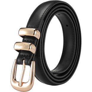 金利来女士牛皮细腰带时尚清新简约针扣皮带女韩版装饰裤带真皮潮